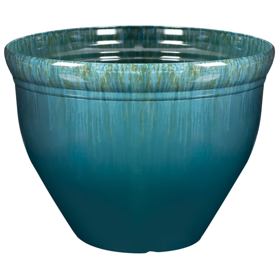 Glazed Effect Planter 39cm - Teal