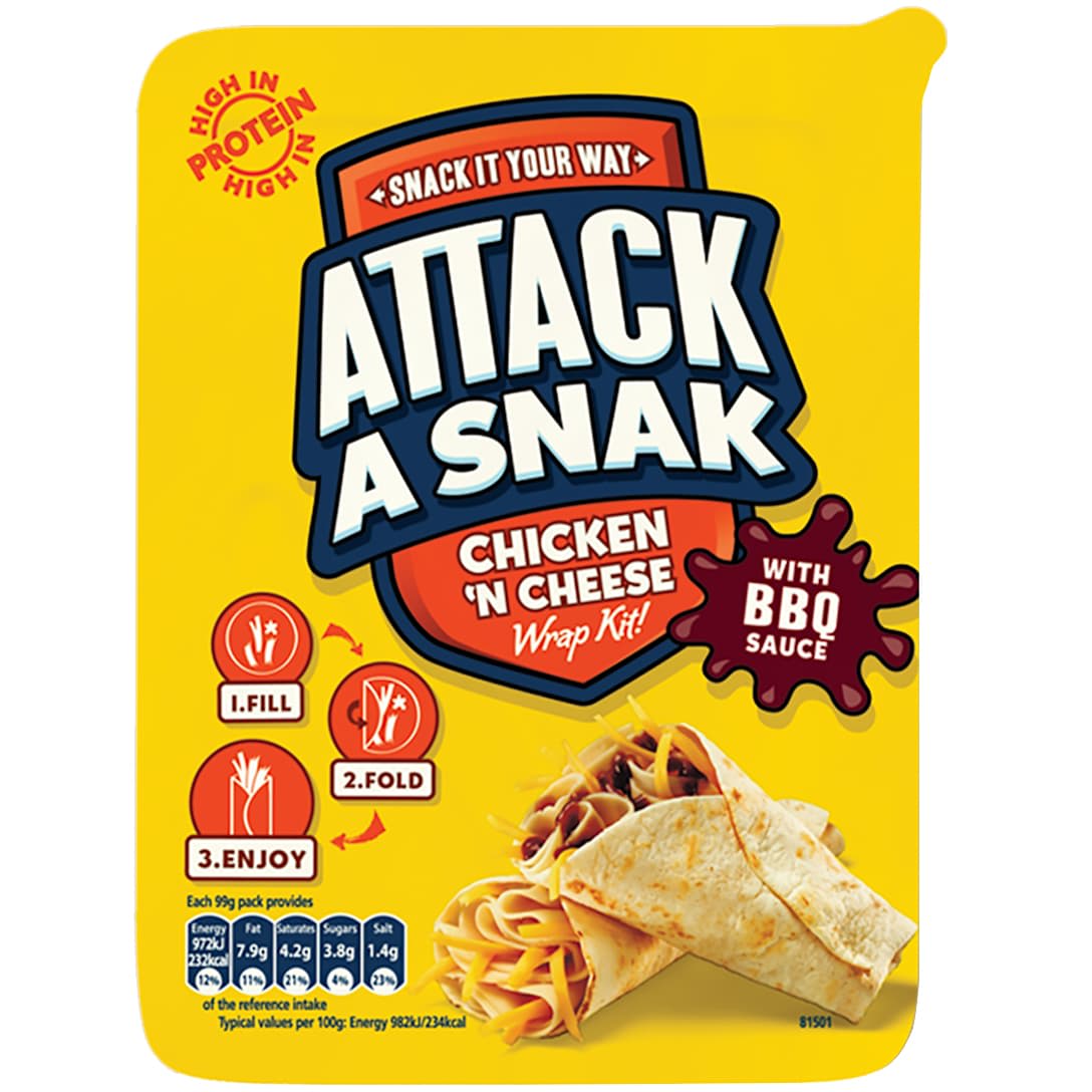 Attack A Snak Wrap Kit - BBQ Chicken & Cheese