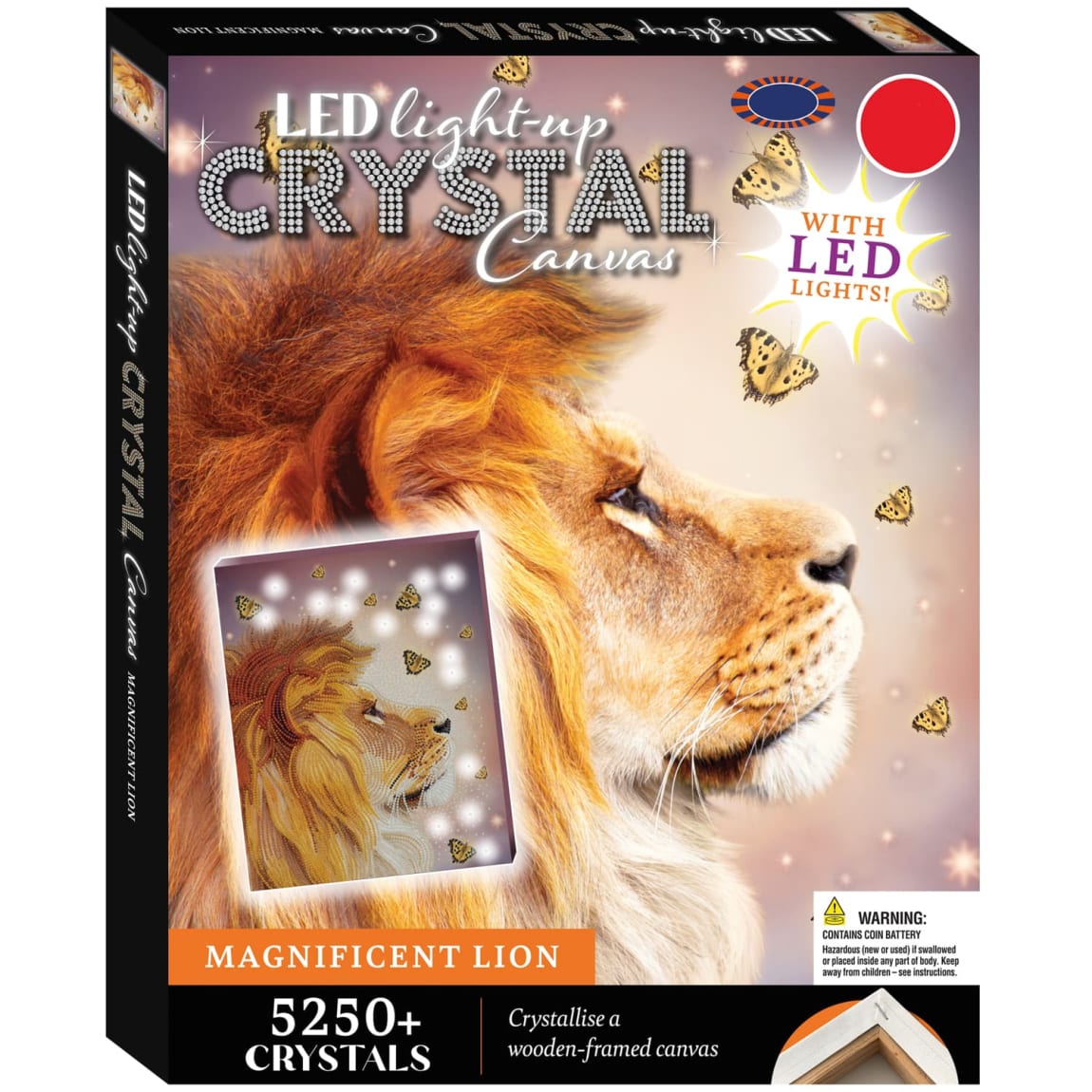 LED Light-Up Crystal Canvas - Magnificent Lion