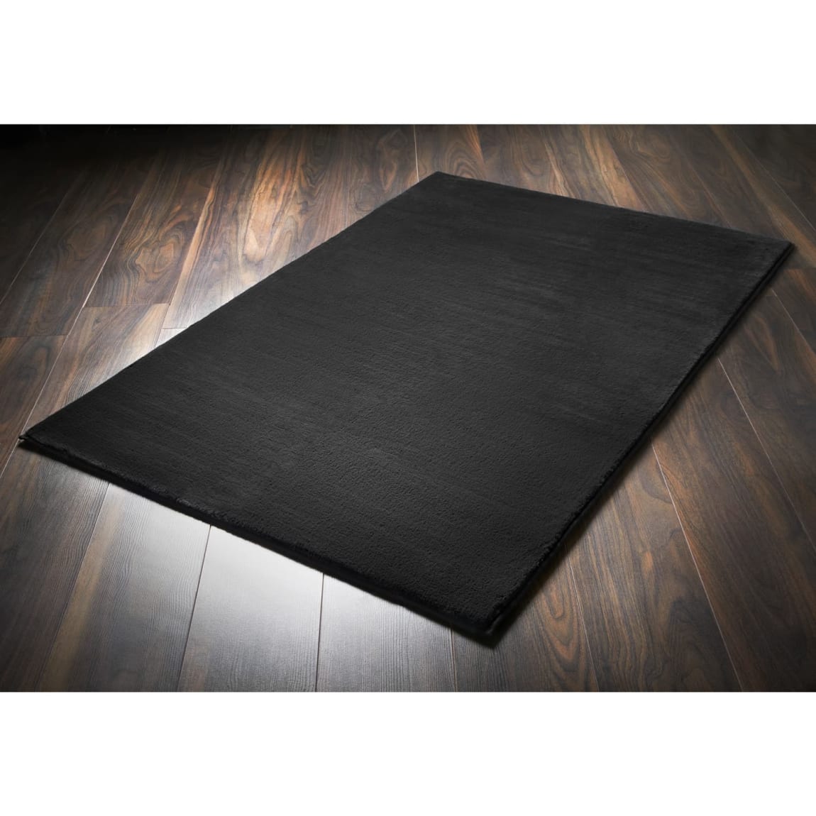 Simply Everyday Fur Microplush Large Rug - Black