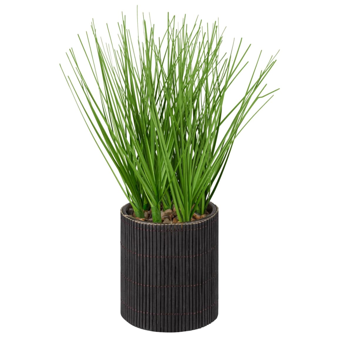Artificial Grass in Black Rattan Pot