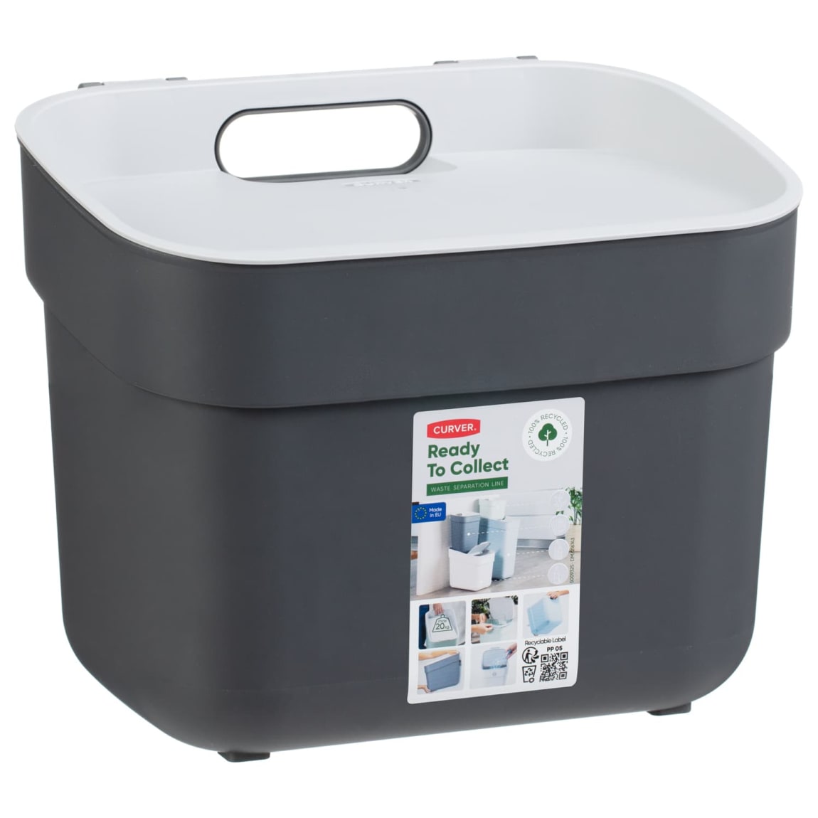 Curver Utility Storage Box WIth Lid & Handle 5L - Black