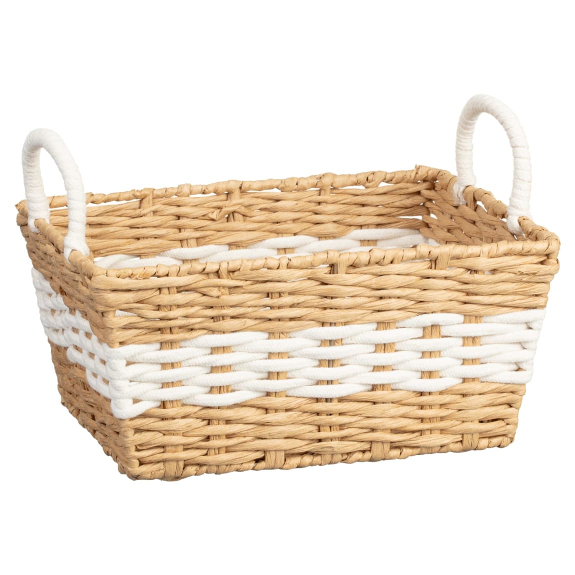 Rope Stripe Paper Storage Basket - Natural