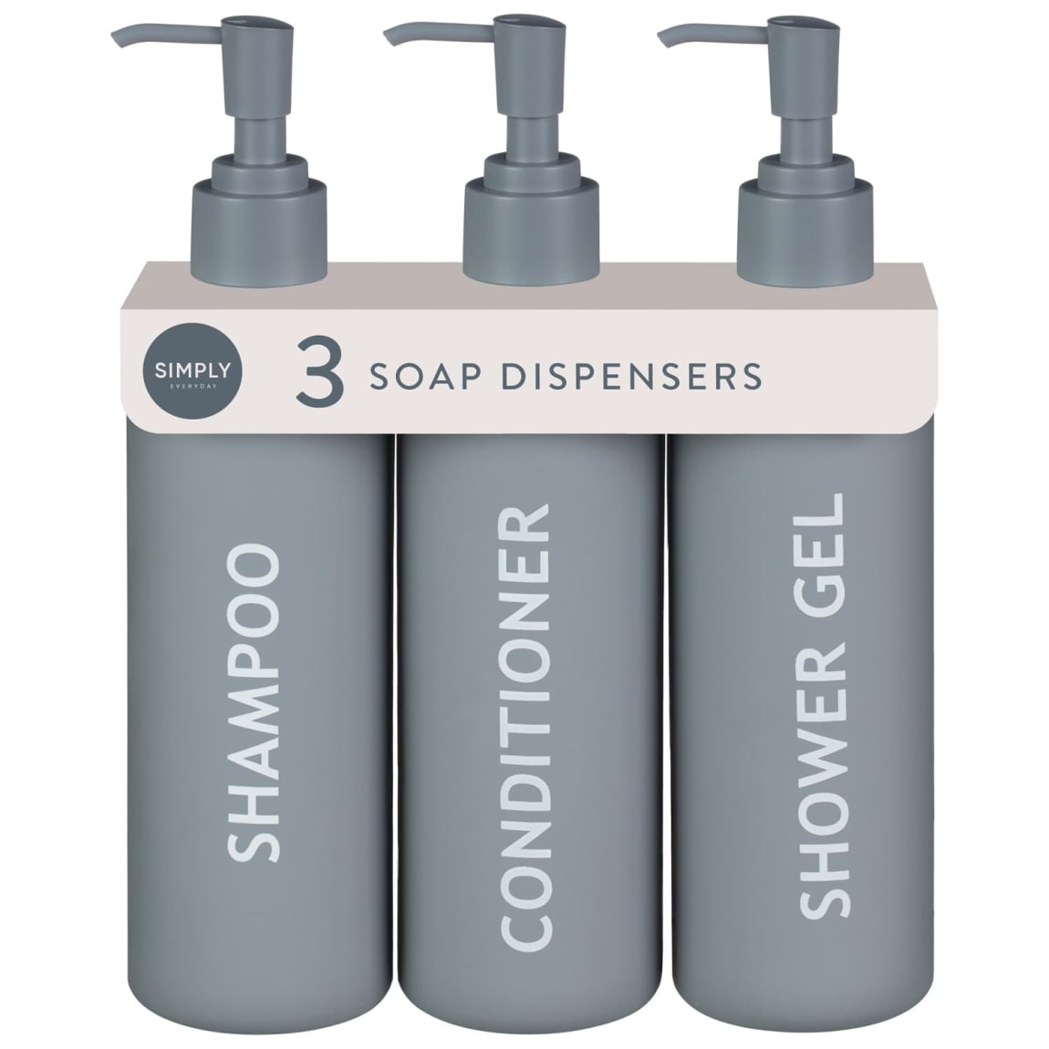 Simply Everyday Tall Soap Dispensers 3pk - Grey