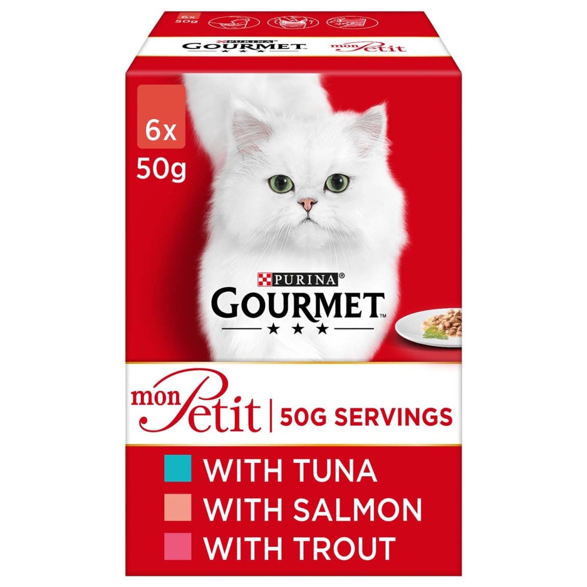 Gourmet Mon Petit Cat Food 6 x 50g - Fish