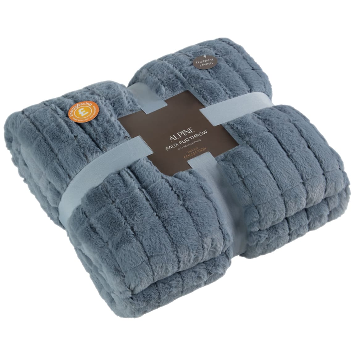 Alpine Faux Fur Throw - Blue