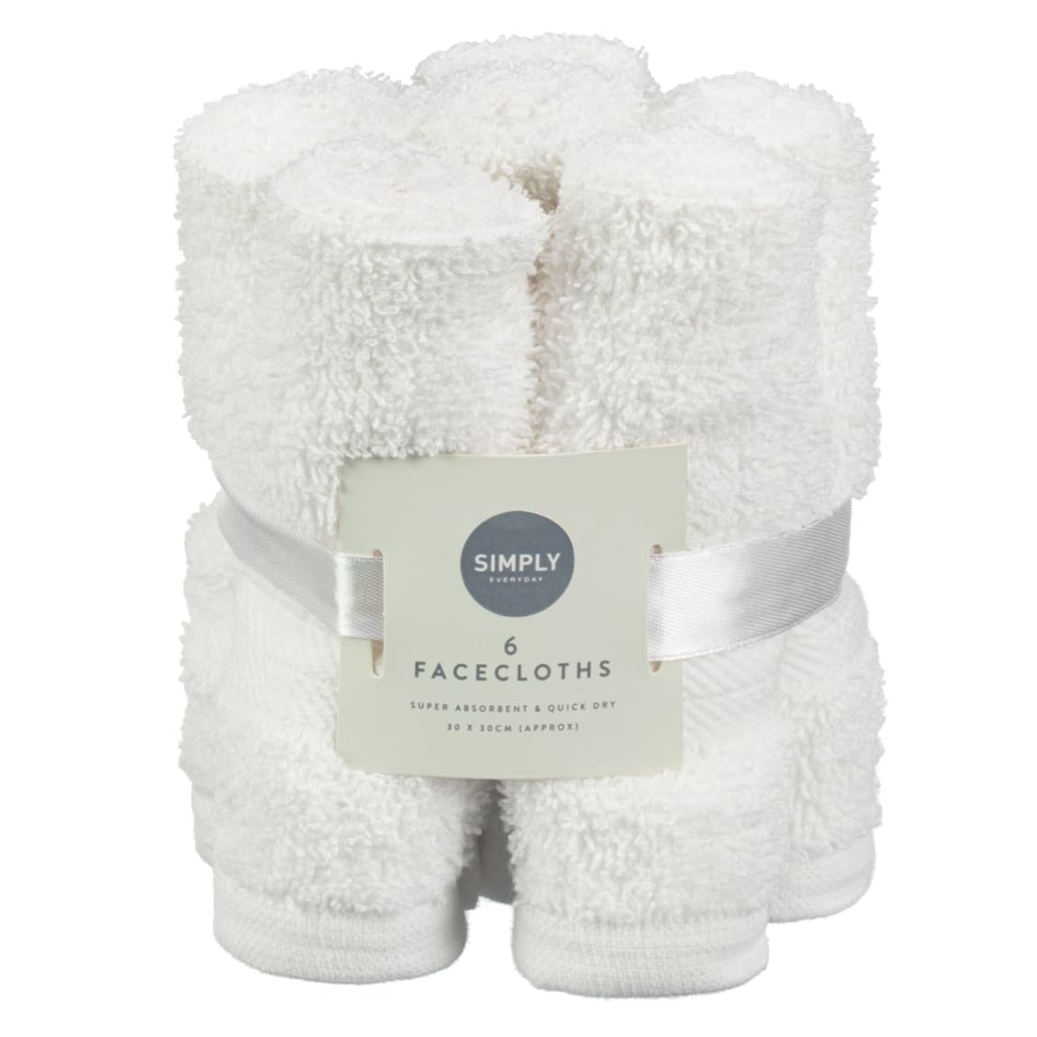 Simply Everyday Face Cloths 6pk - White
