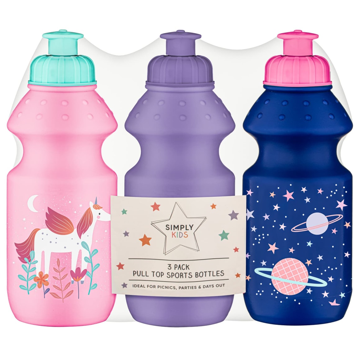 Simply Kids Pull Top Sports Bottles - Unicorn