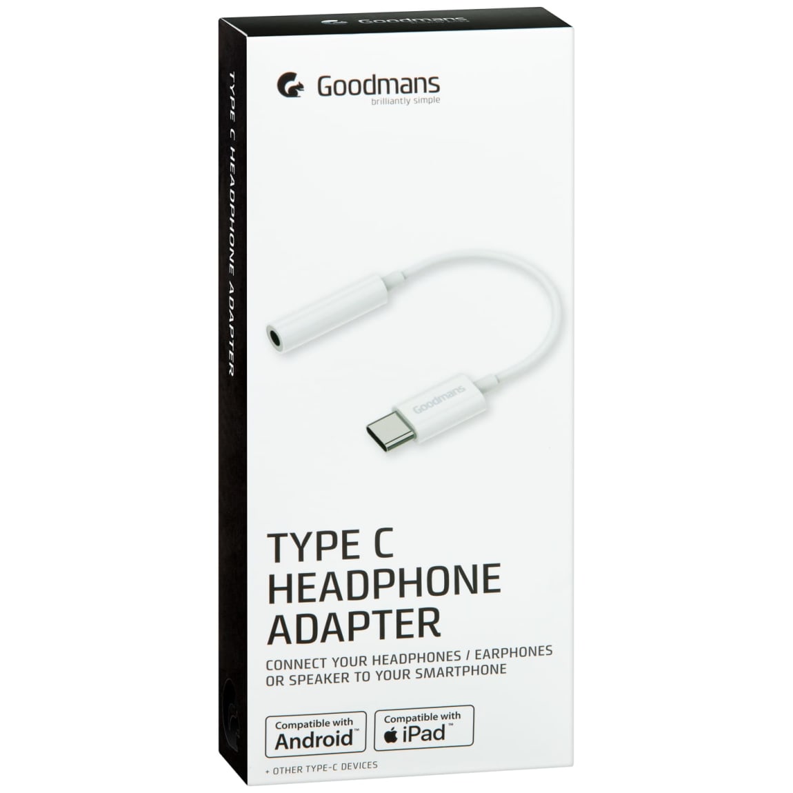 Goodmans Type C Headphone Adapter - White