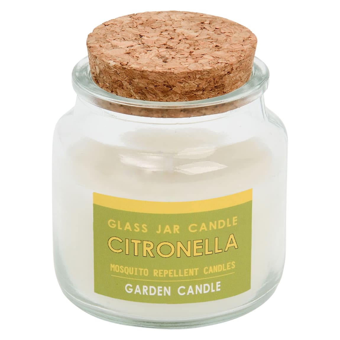 Mini Glass Citronella Candle With Cork Lid - White