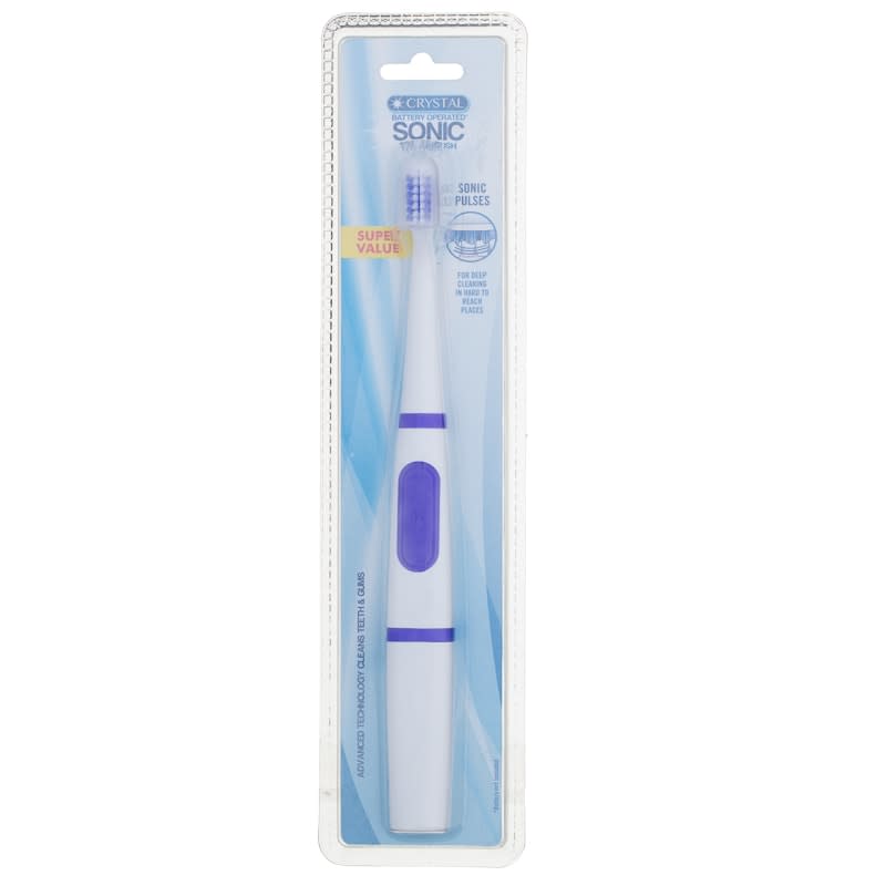 Crystal Battery Operated Sonic Toothbrush - Purple