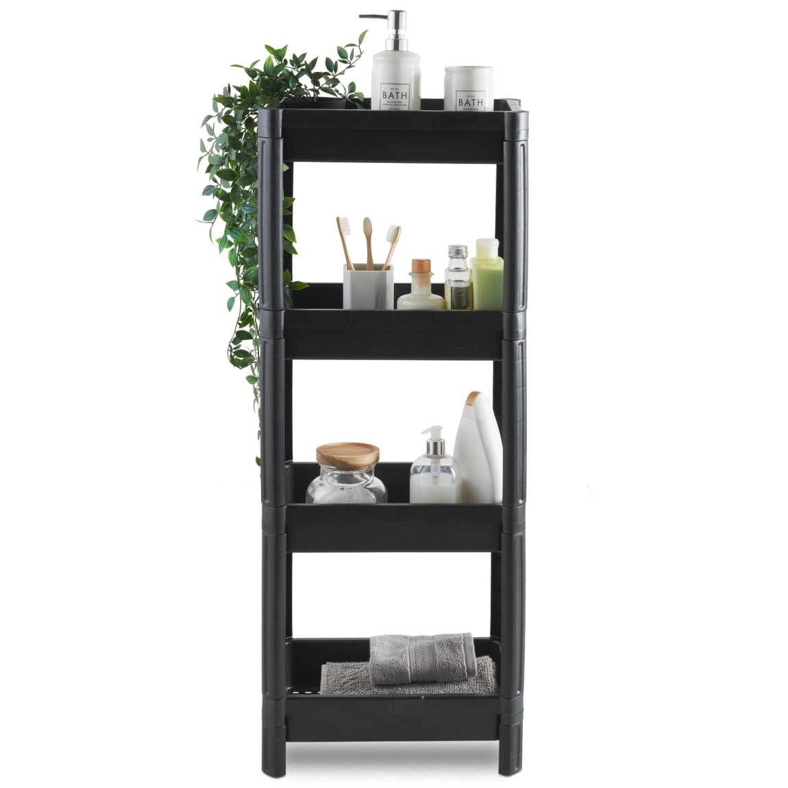 Home Essentials 4 Tier Multi-Purpose Shelf - Black