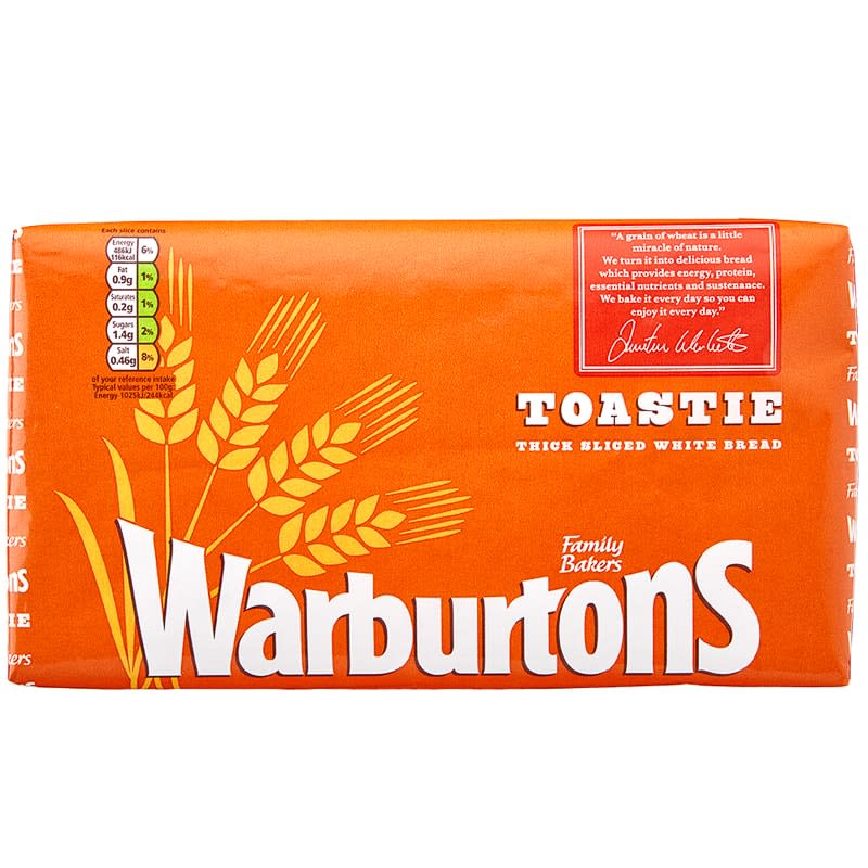 Warburtons Toastie White Bread 800g