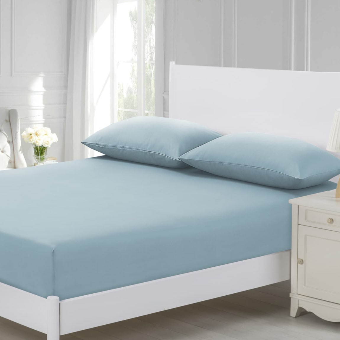 Silentnight Soft Blue King Fitted Sheet