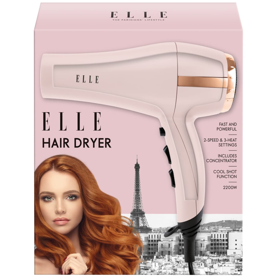 ELLE Hair Dryer 2200W - Pink