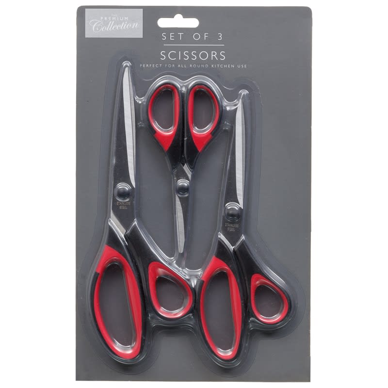 Kitchen Scissors 3pk - Black & Red