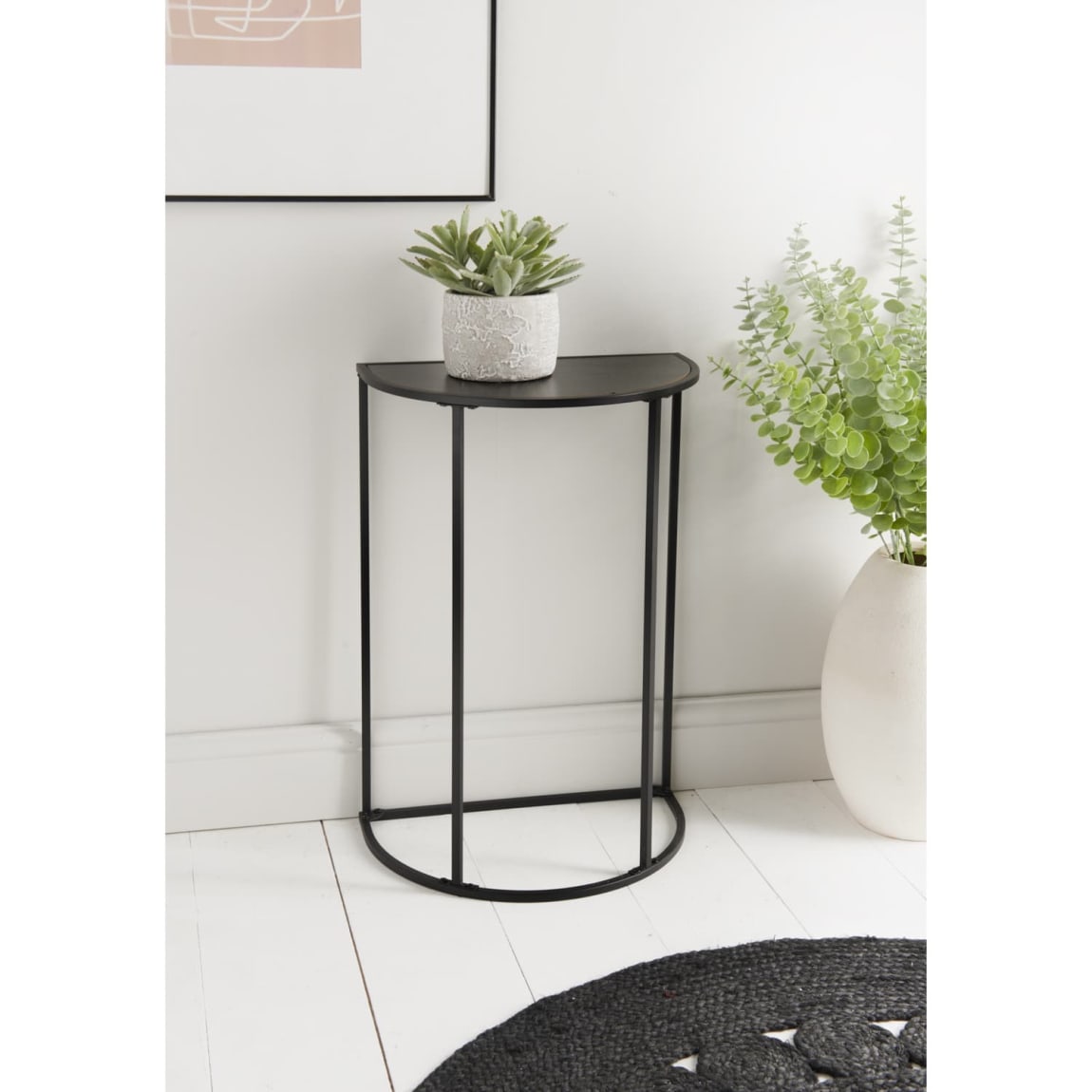 Home Collection Metal Console Table - Black