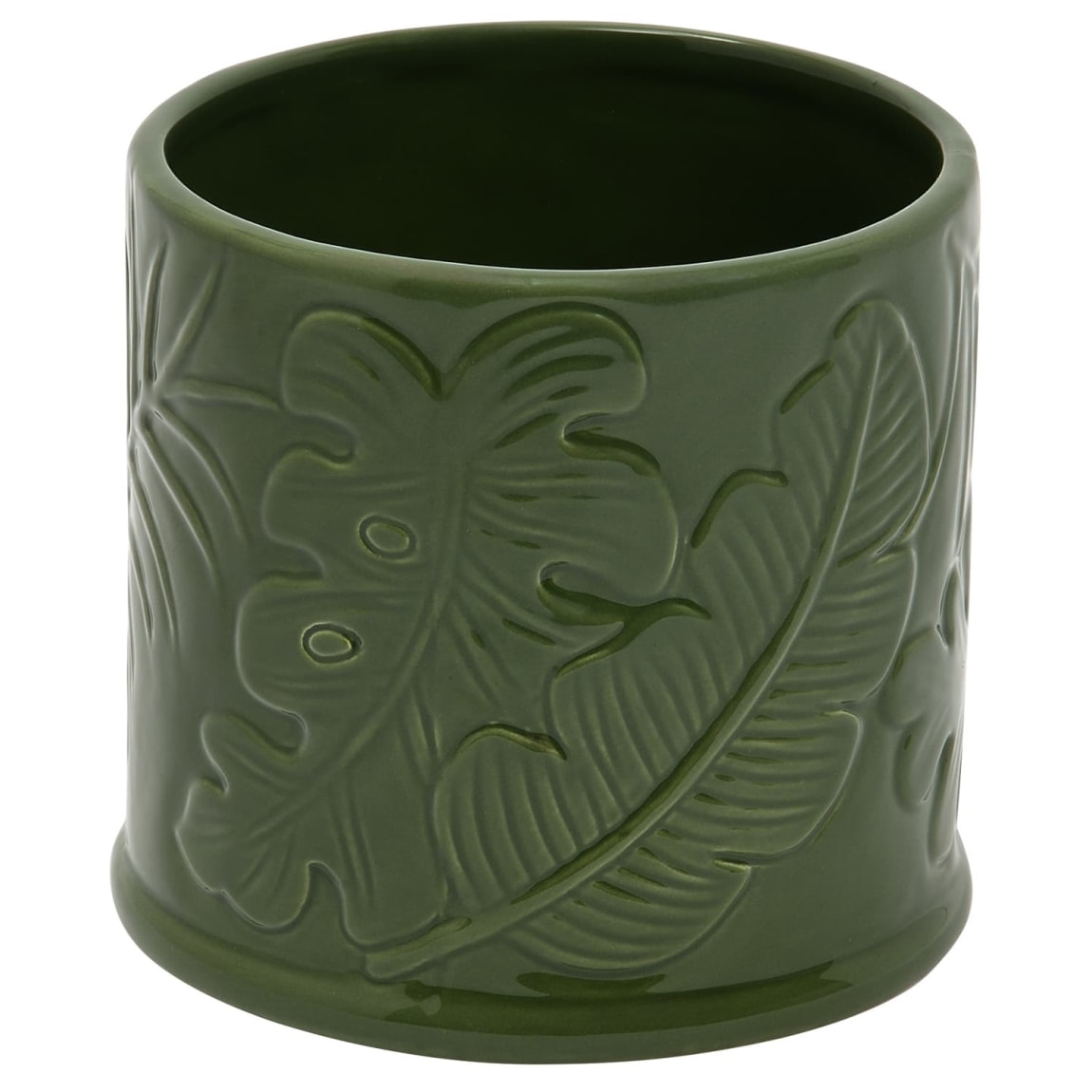 Green Ceramic Planter - Leaf