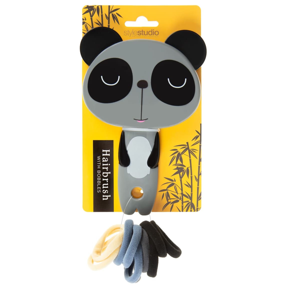 Animal Hair Brush with Bobbles - Panda
