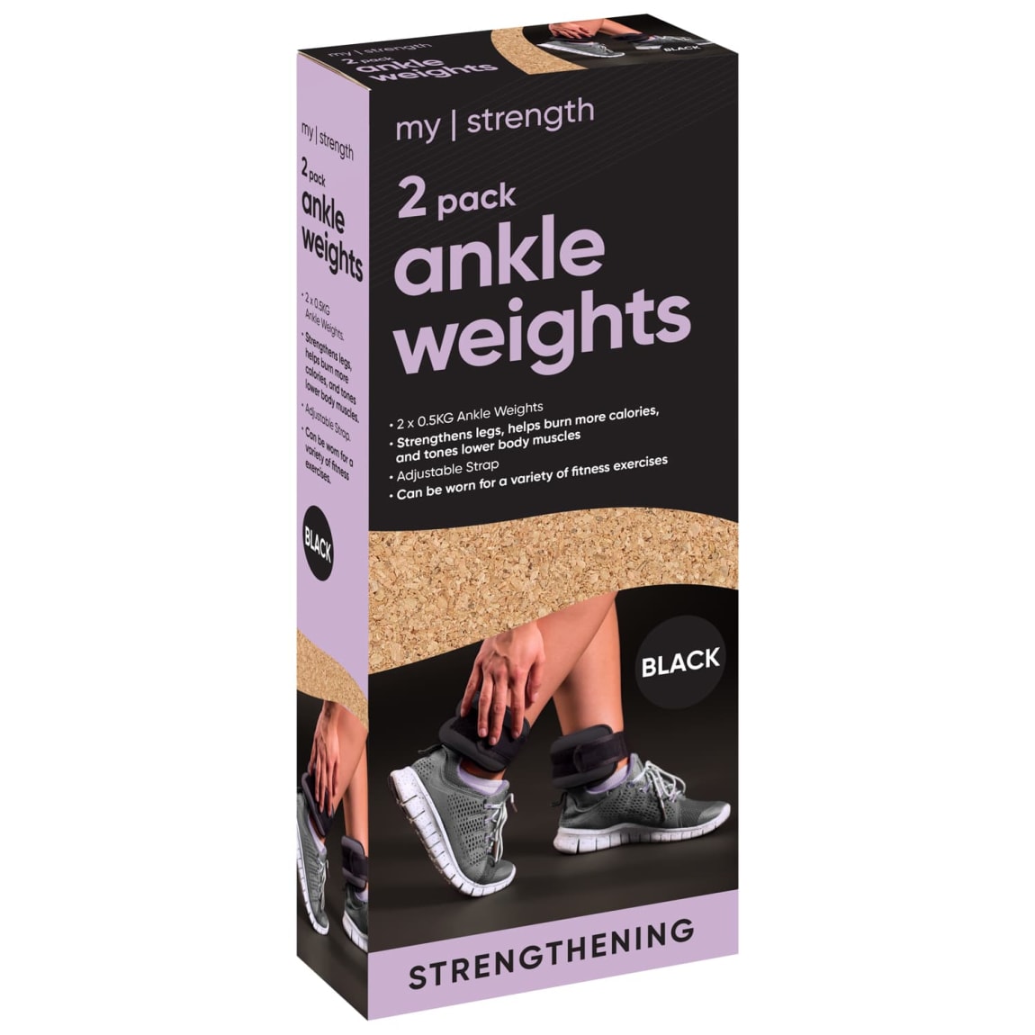 My Strength Ankle Weights 2pk - Black