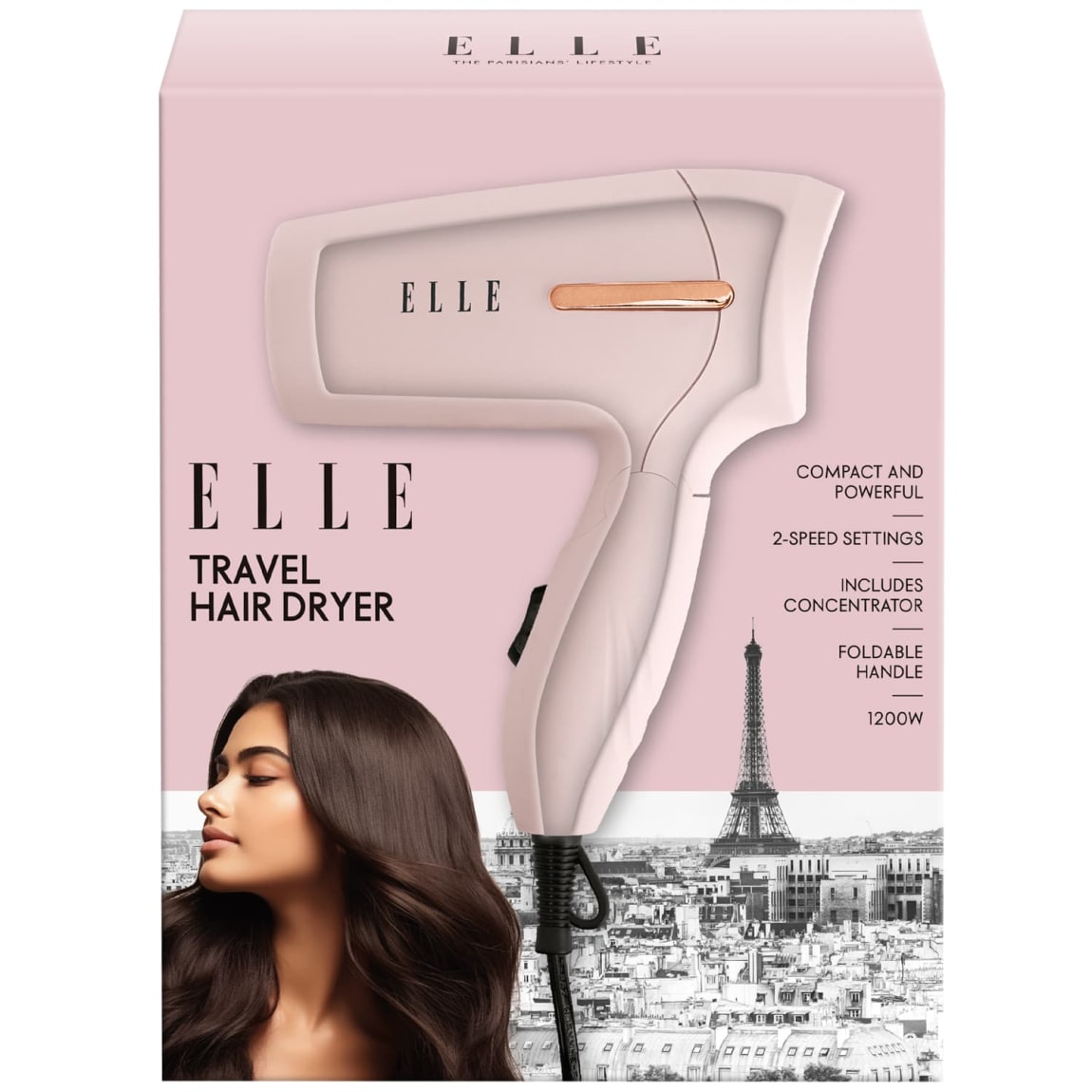 ELLE Compact Dryer 1200W - Pink