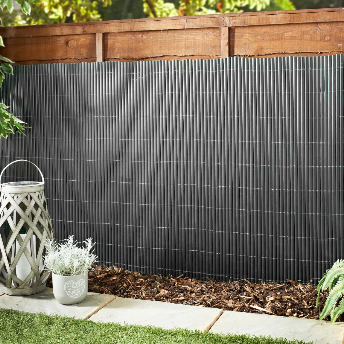 Artificial Bamboo Cane Screening 4 x 1m - Grey