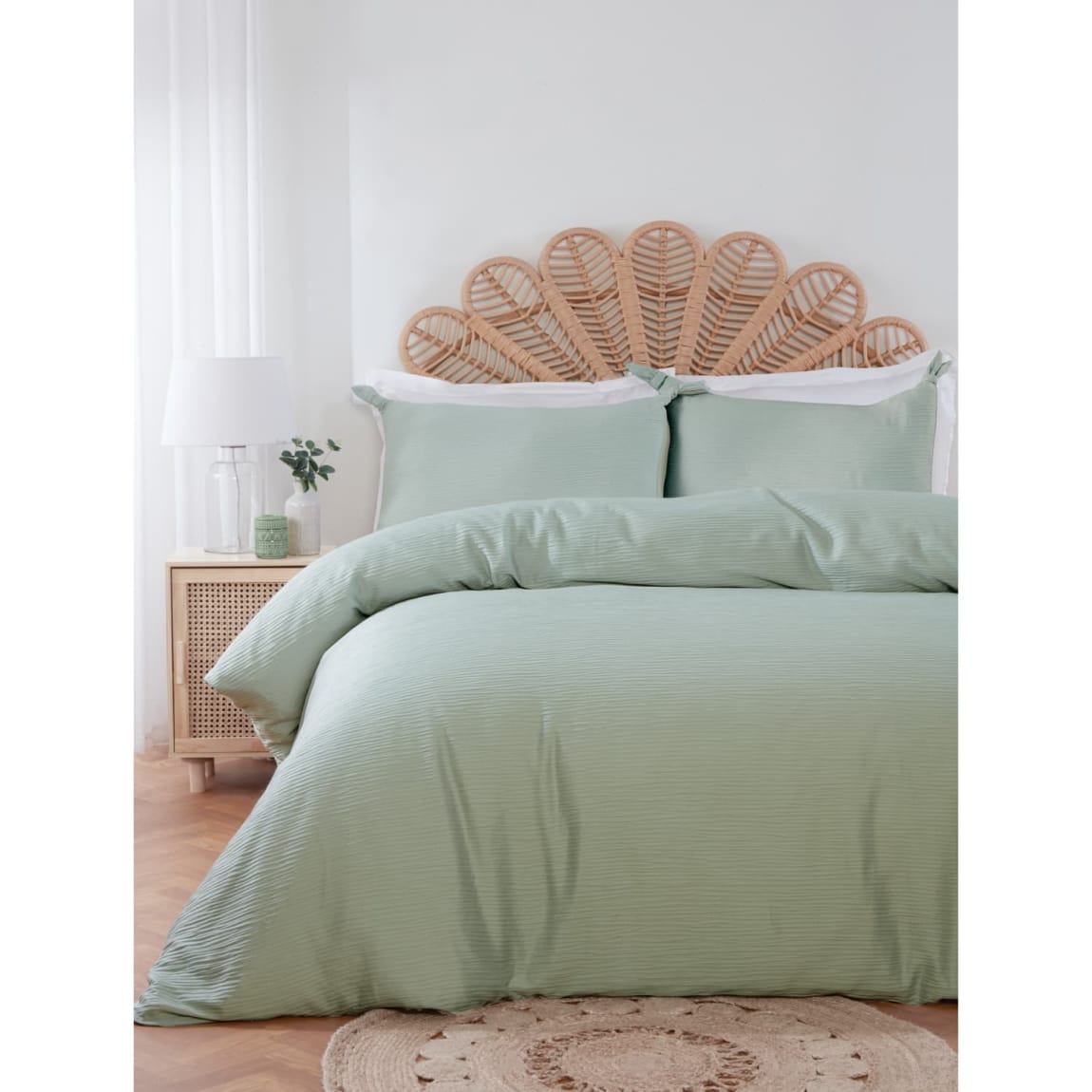 Athena King Size Duvet Set - Sage