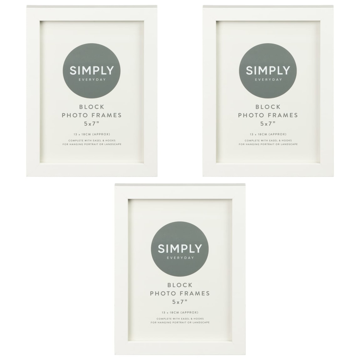 Simply Everyday Cream 5 x 7" Block Frames 3pk