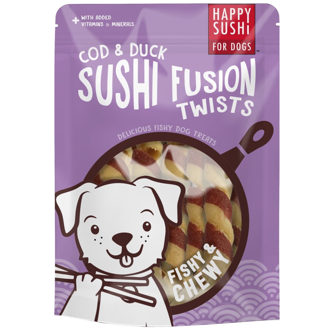 Happy Sushi Fusion Twists For Dogs 10pk - Cod & Duck