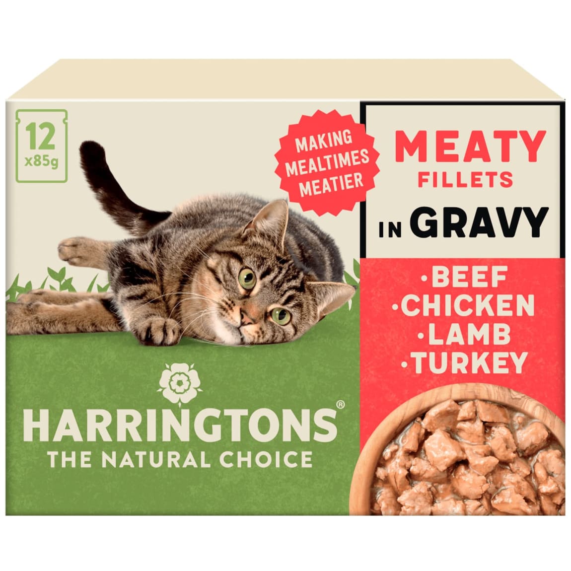 Harringtons Cat Food Meaty Fillets In Gravy 12 x 85g
