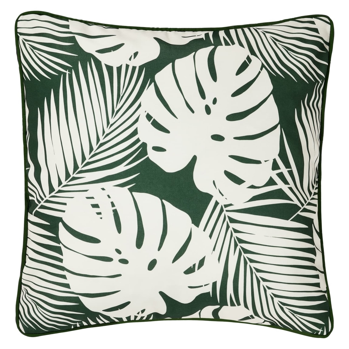 Palm House Leaf Print Cushion - Green