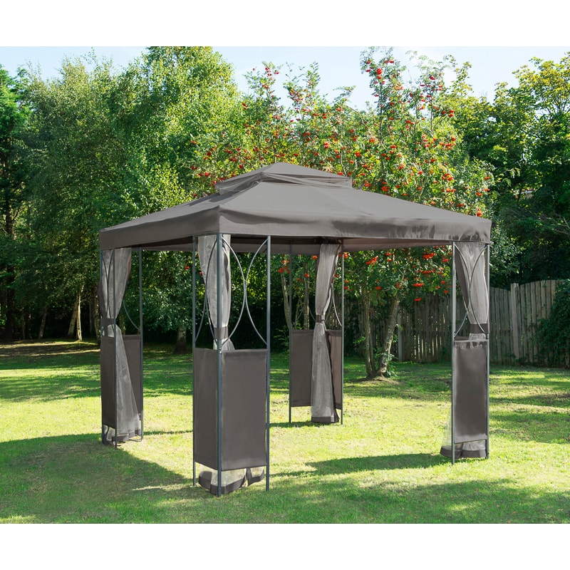 Luxury Steel Framed Gazebo 2.5m - Grey