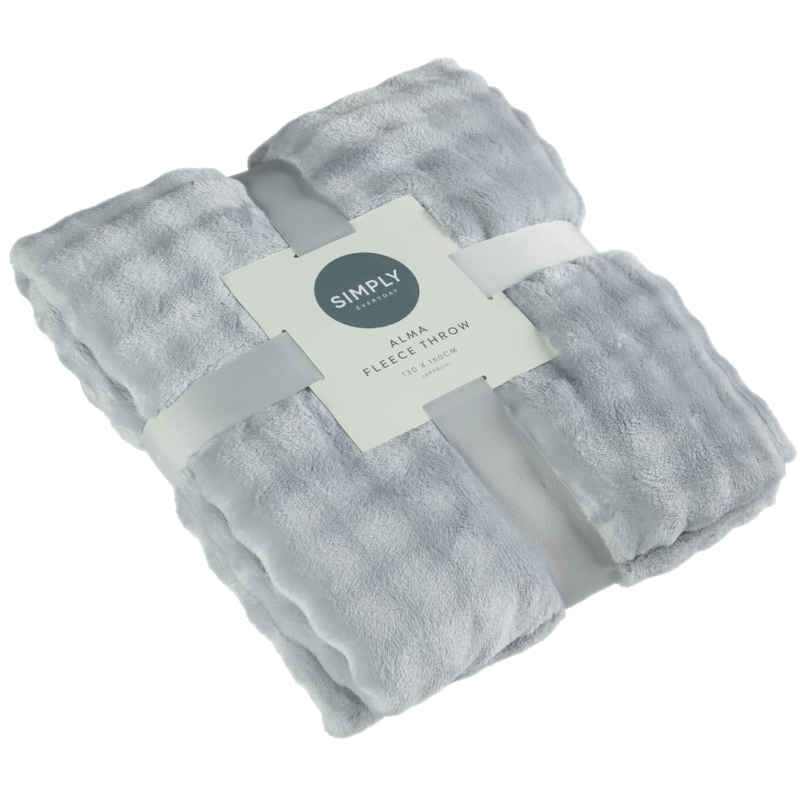 Simply Everyday Alma Fleece Throw - Silver