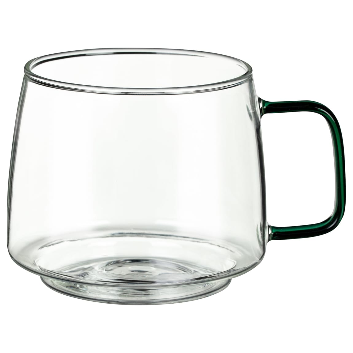 Glass Mug with Coloured Handle - Green