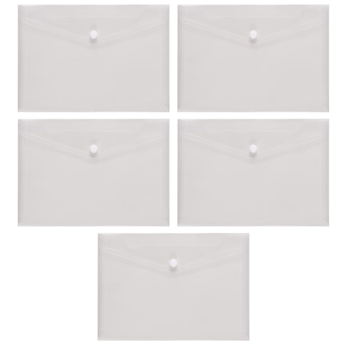 A5 Popper Wallets 5pk - Clear