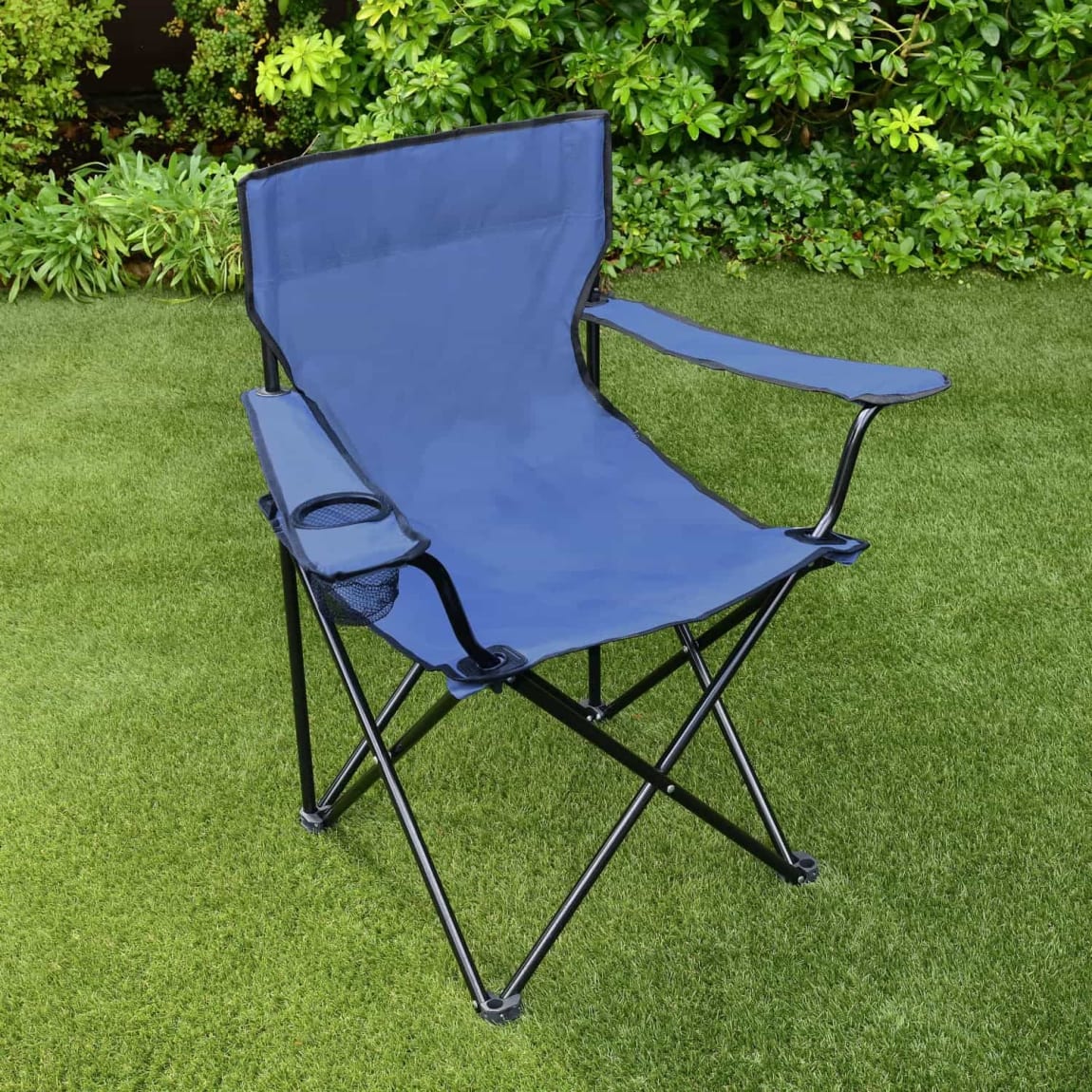 Folding Camping Chair with Cup Holder - Navy