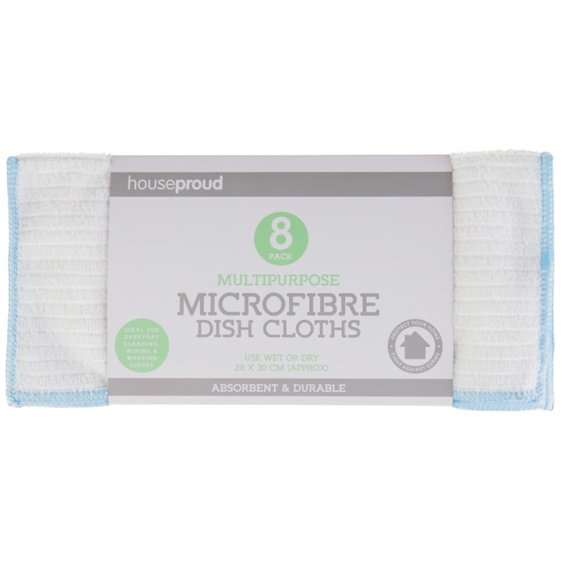 Houseproud Multipurpose Microfibre Dish Cloths 8pk