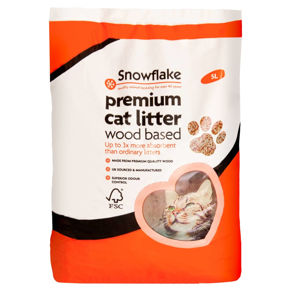 Snowflake Wood Based Premium Cat Litter 5L