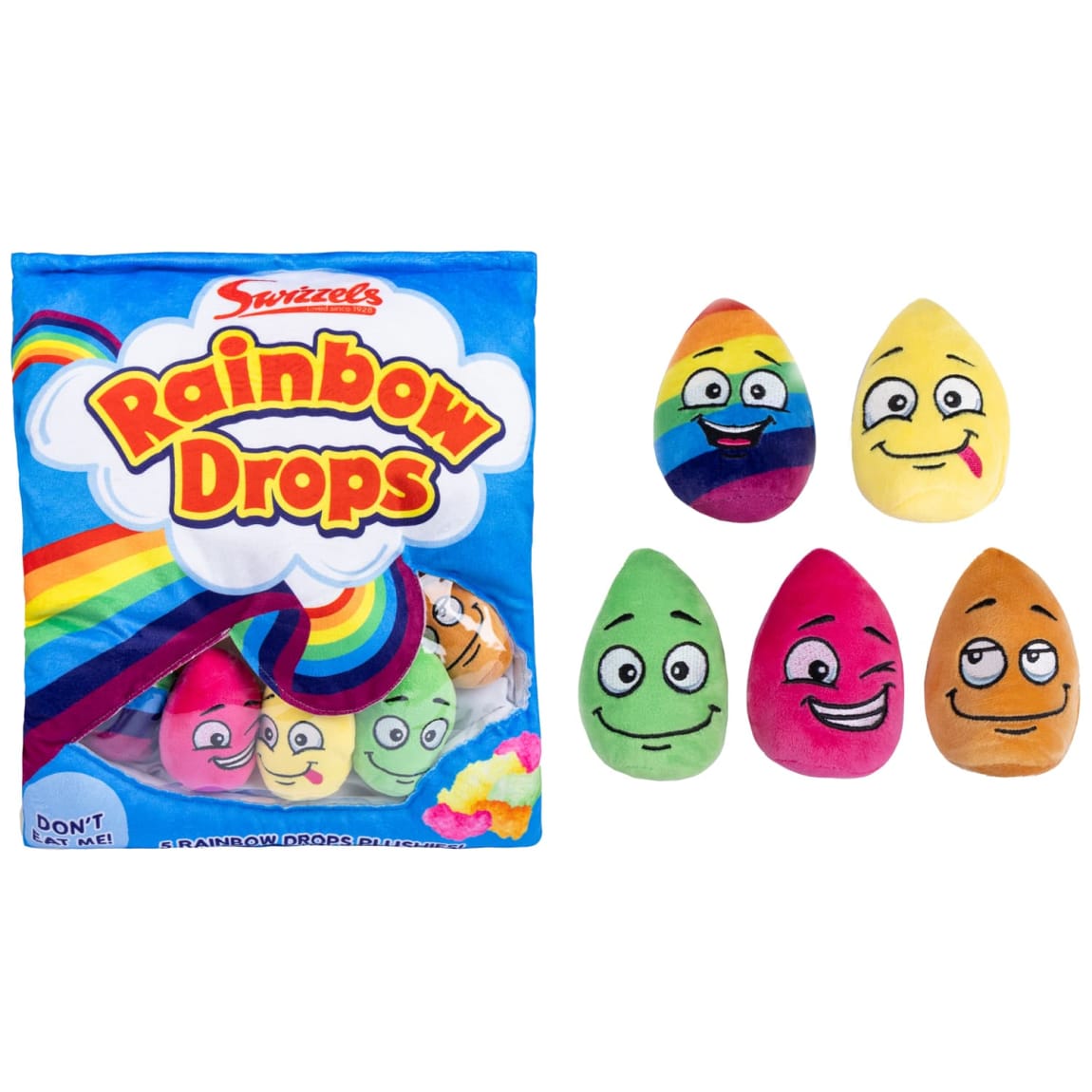 Swizzels Plush Snack Bag 5pk - Rainbow Drops