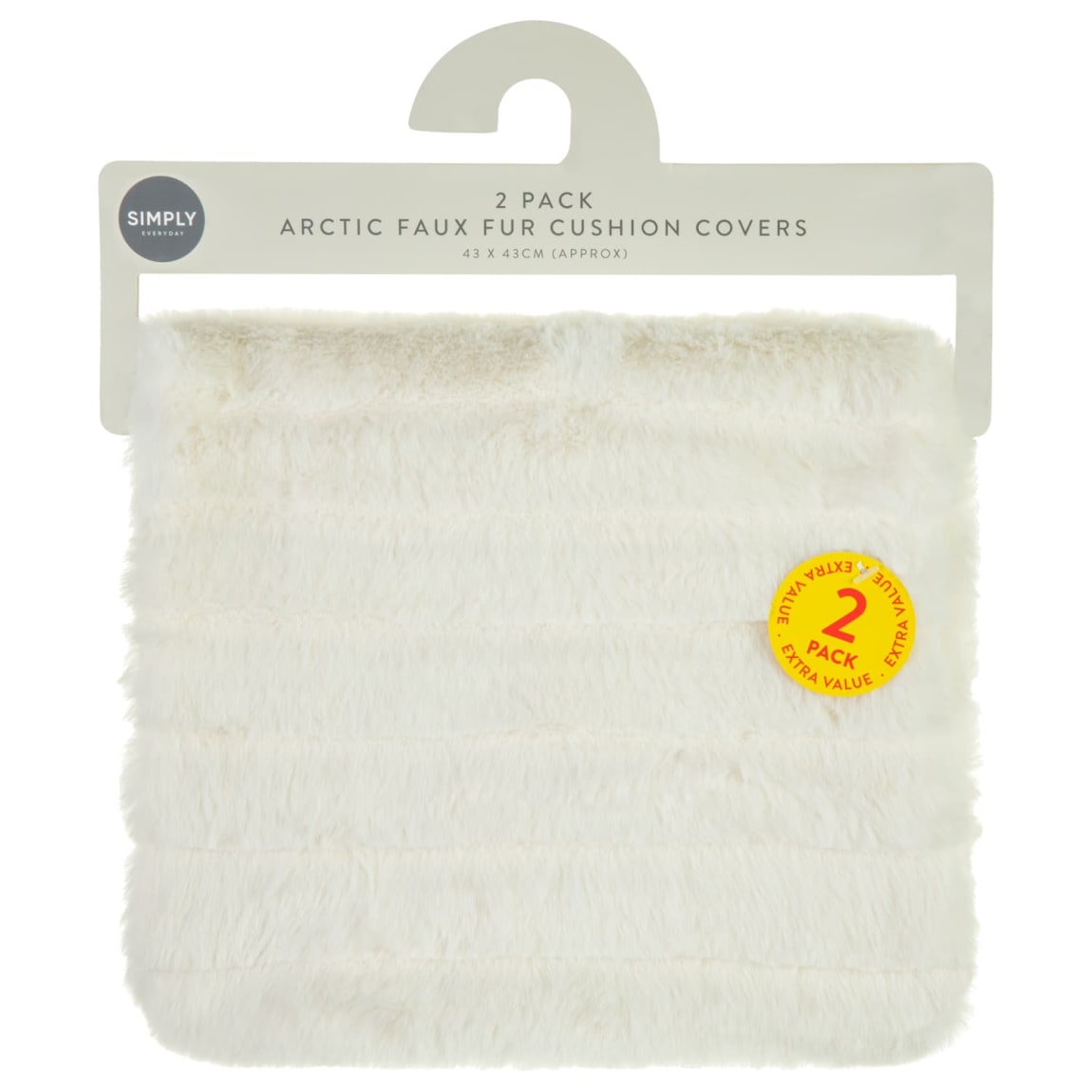 Arctic Faux Fur Cushion Covers 2pk - Cream