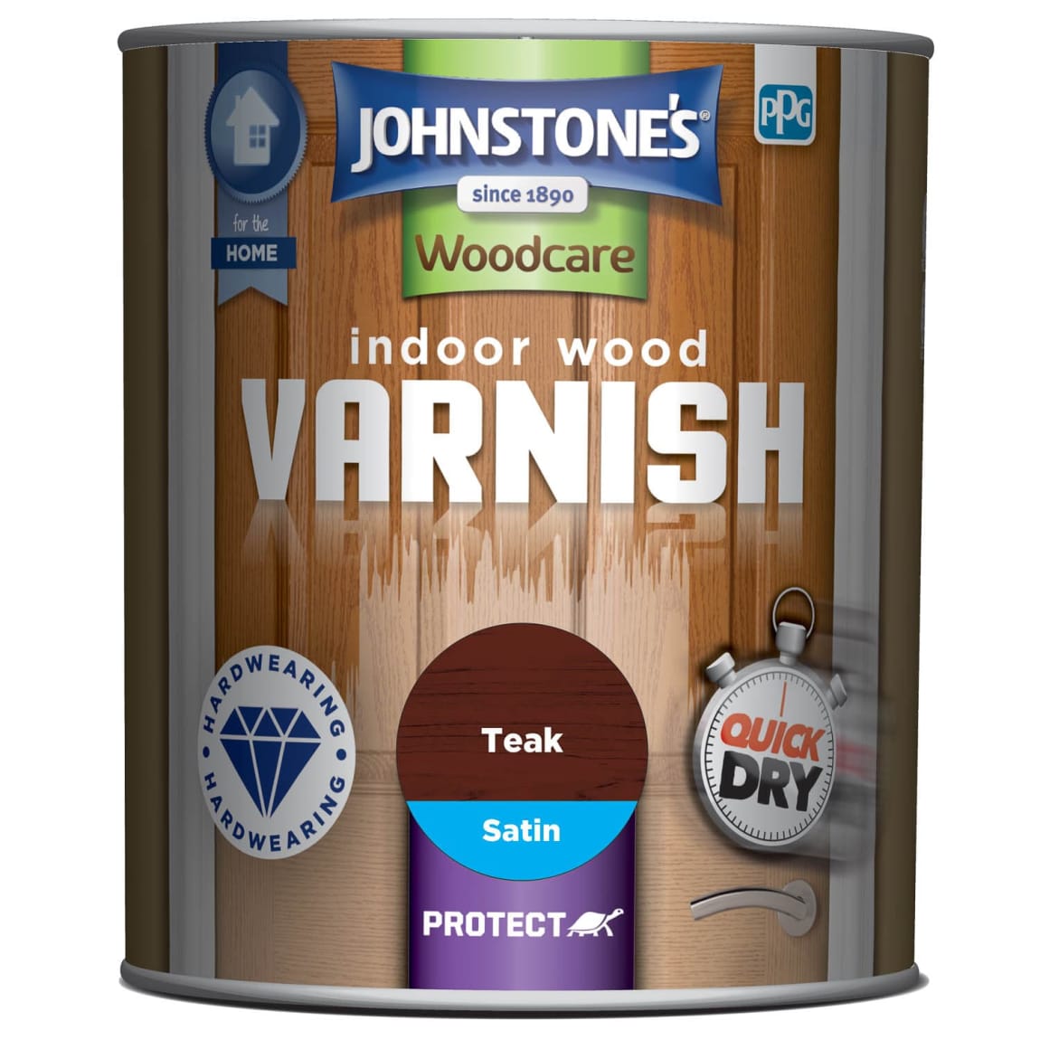 Johnstone's Paint Quick Dry Wood Varnish Satin - Teak 750ml