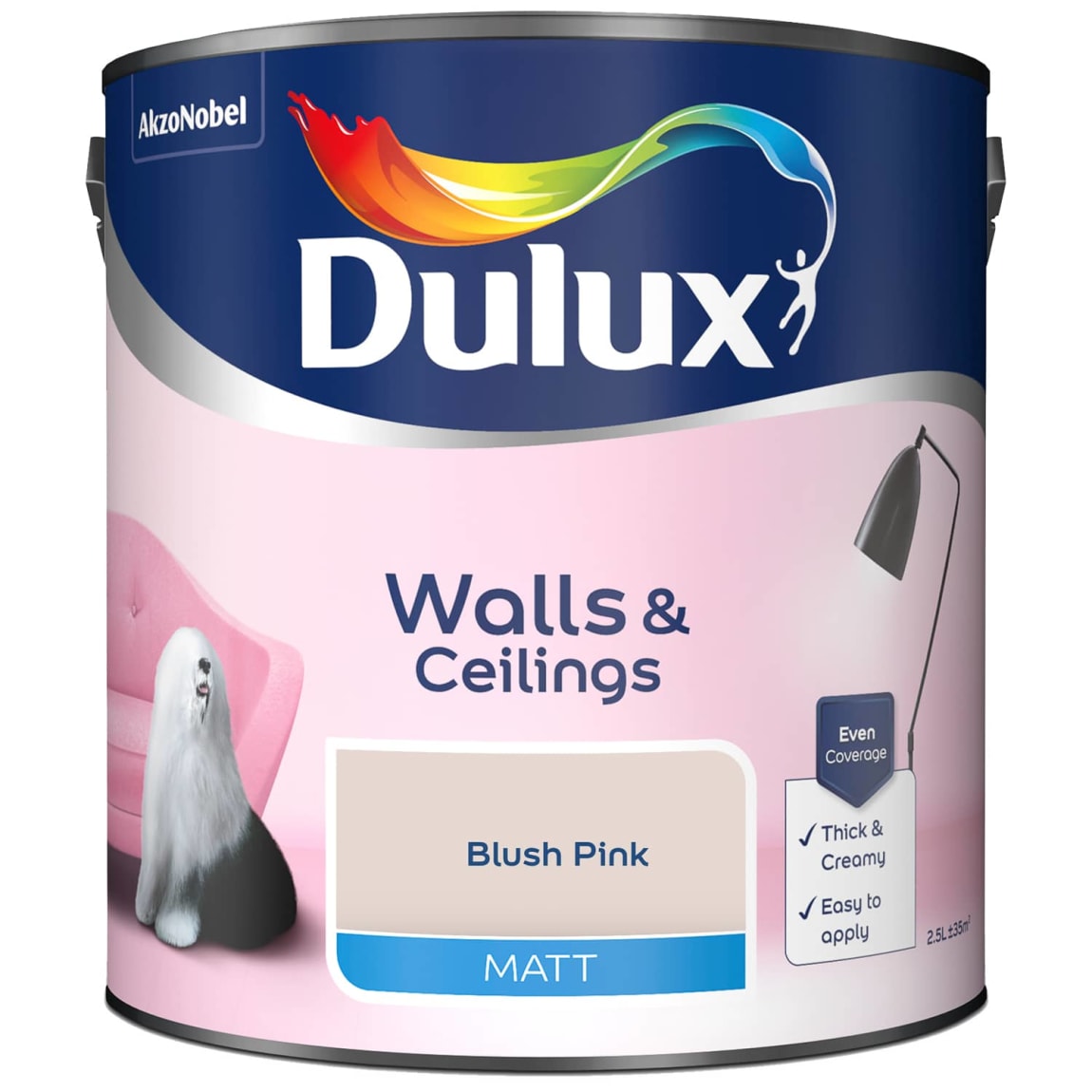 Dulux Walls & Ceilings Matt Paint 2.5L - Blush Pink