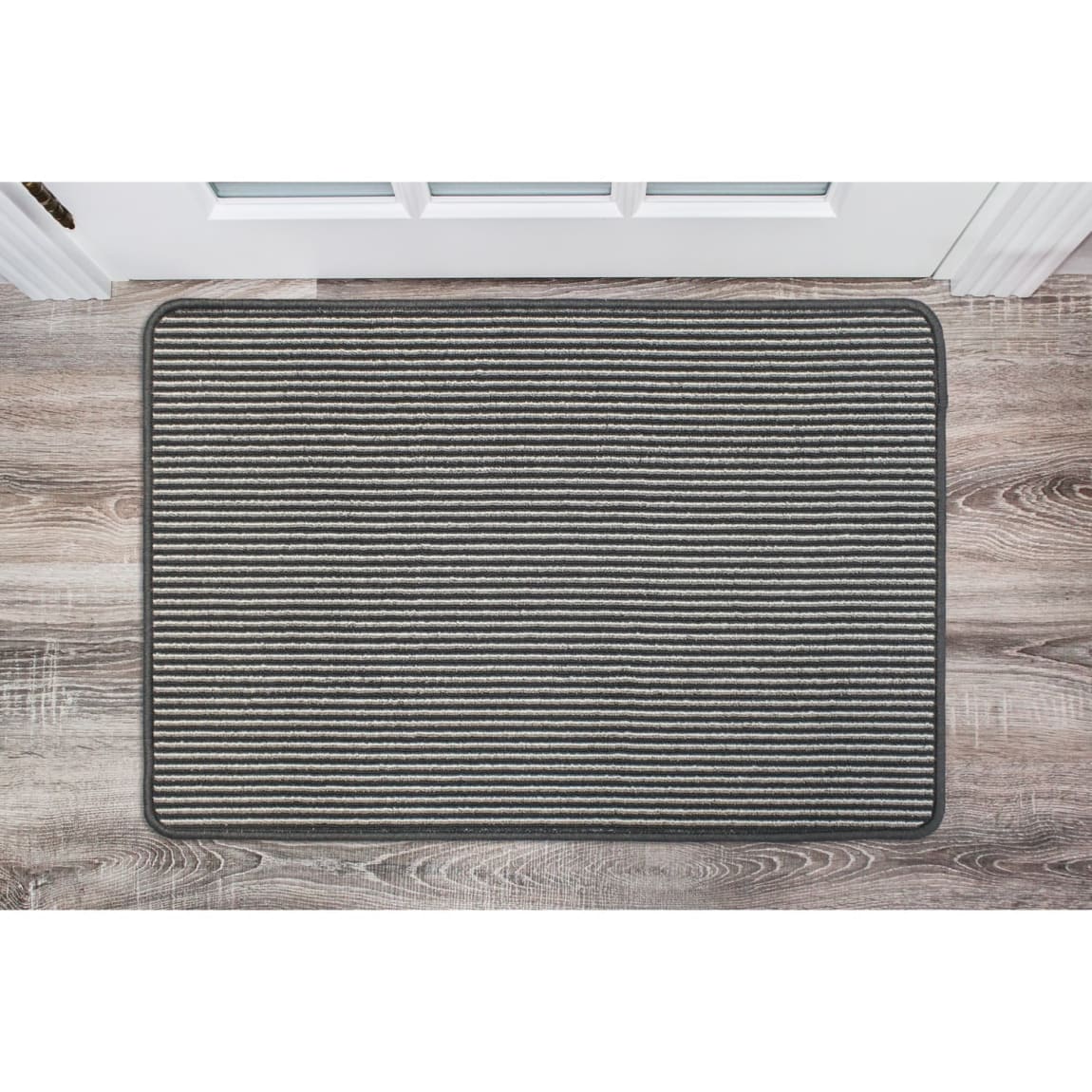 Loop Washable Doormat 50 x 75cm - Grey Stripe