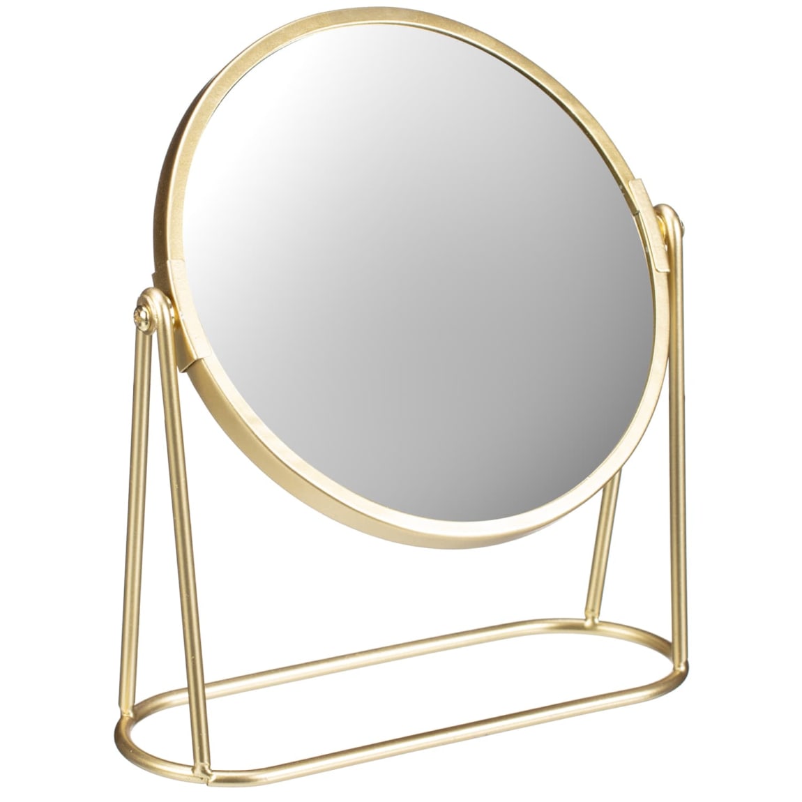 Round Gold Rim Mirror