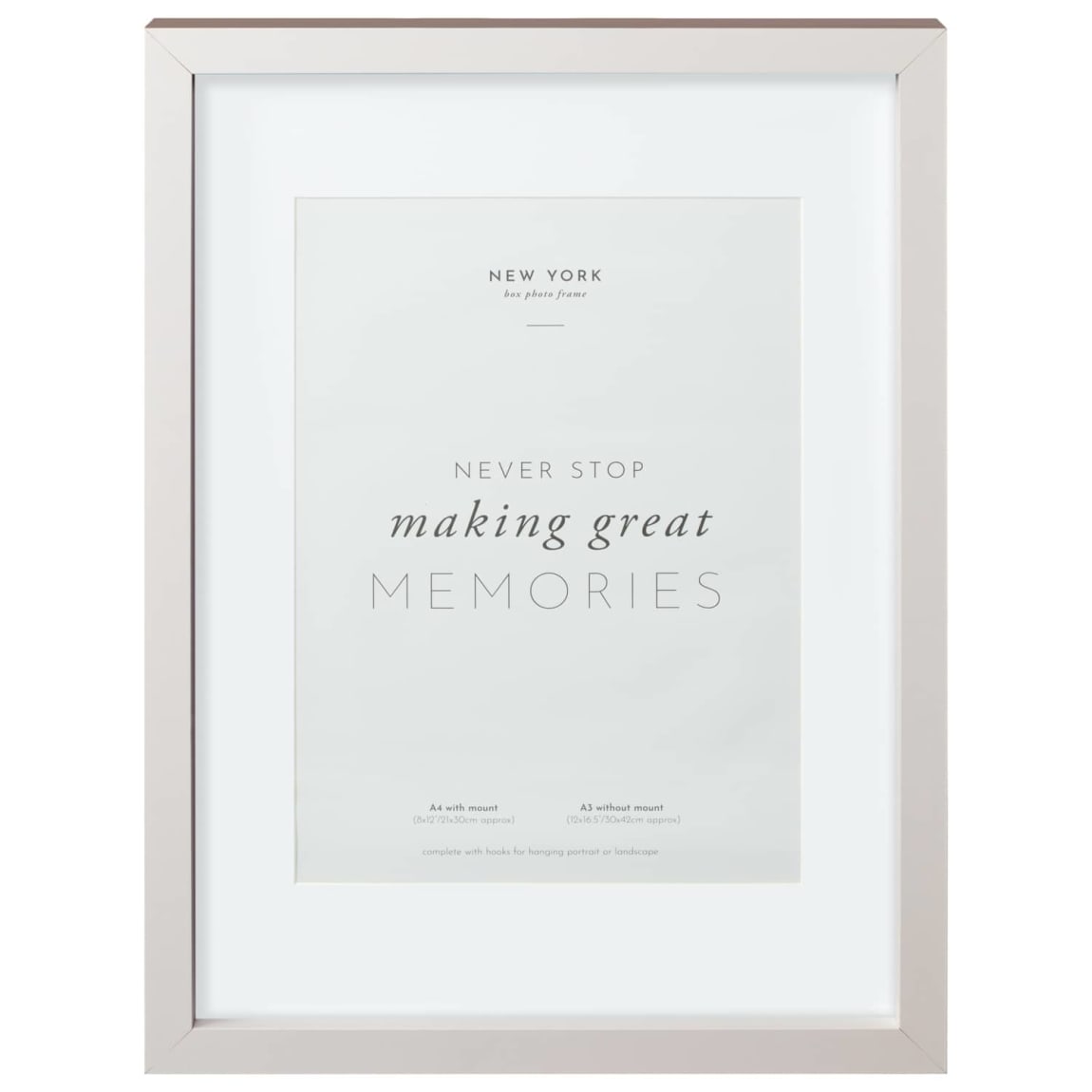 A4 New York Box Photo Frame - Grey