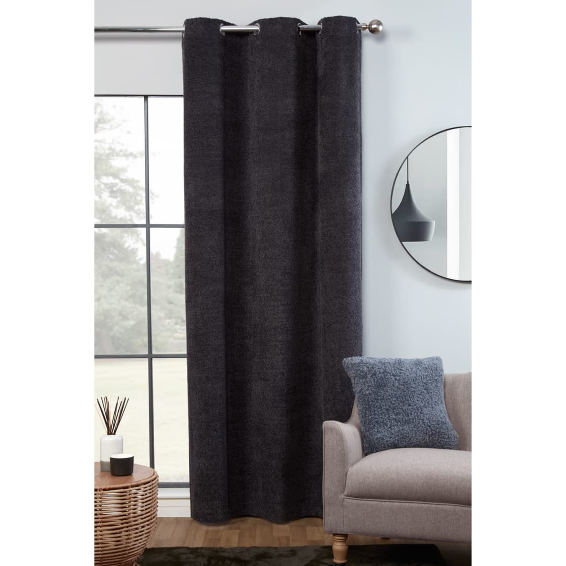 Roma Boucle Panel 54 x 86" - Charcoal