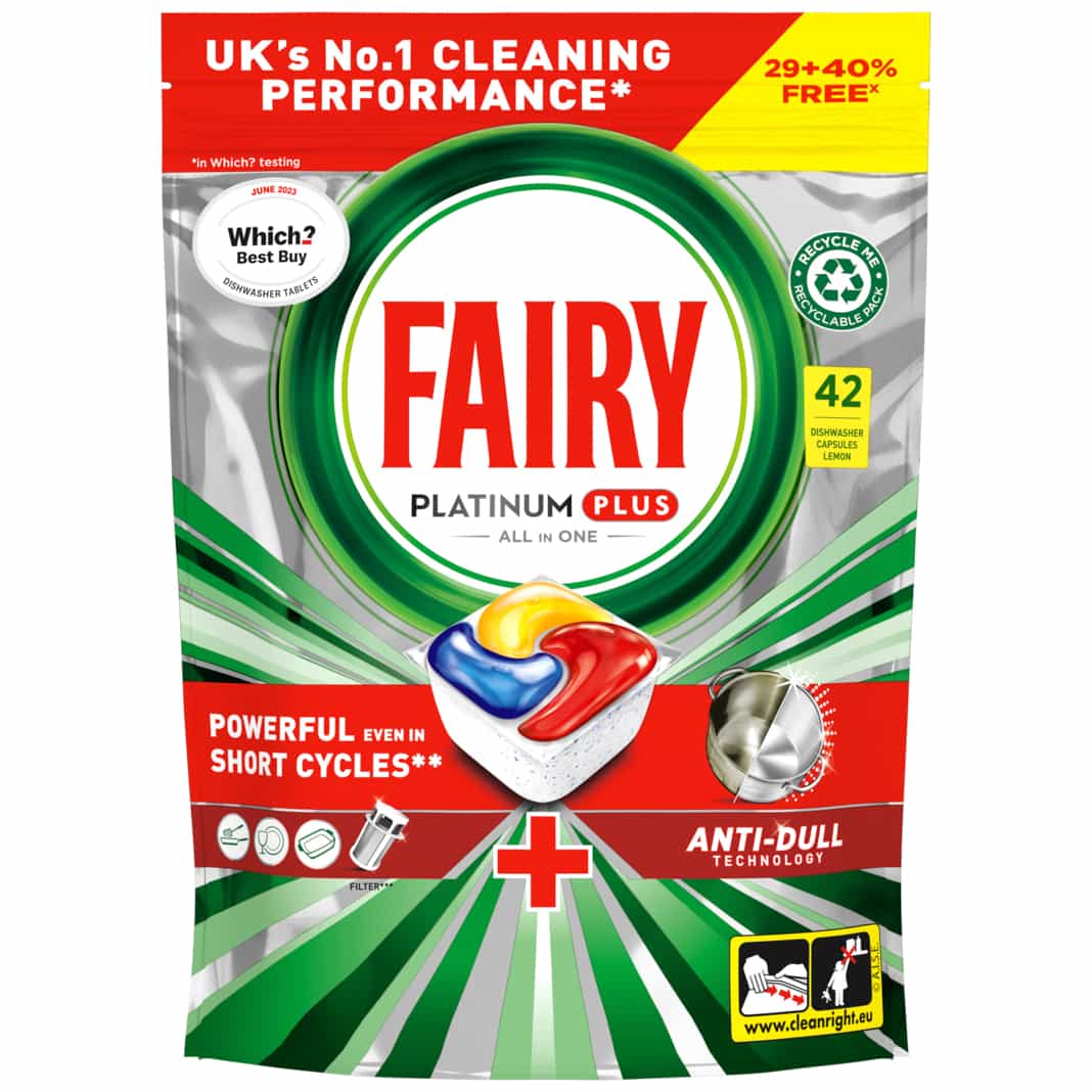 Fairy All In One Platinum Plus 42pk - Lemon