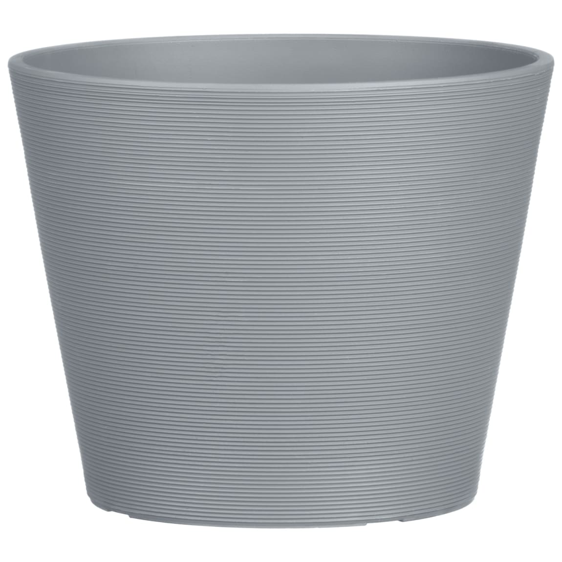 Ribbed Matt Plastic Planter - Grey
