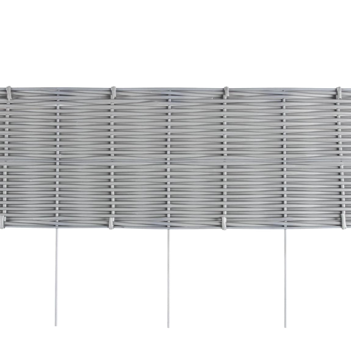 Faux Rattan Grey Boarder Fencing - 100 x 35cm