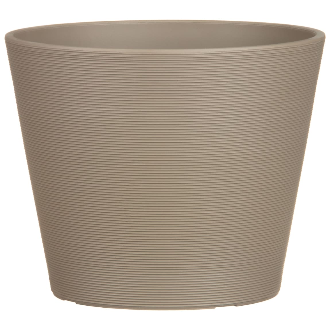 Ribbed Matt Plastic Planter - Brown